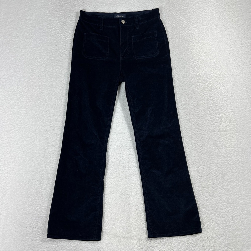 J.Crew Denim Billie Demi Boot Crop Jeans 26x25 Navy Modal Corduroy Square Pocket